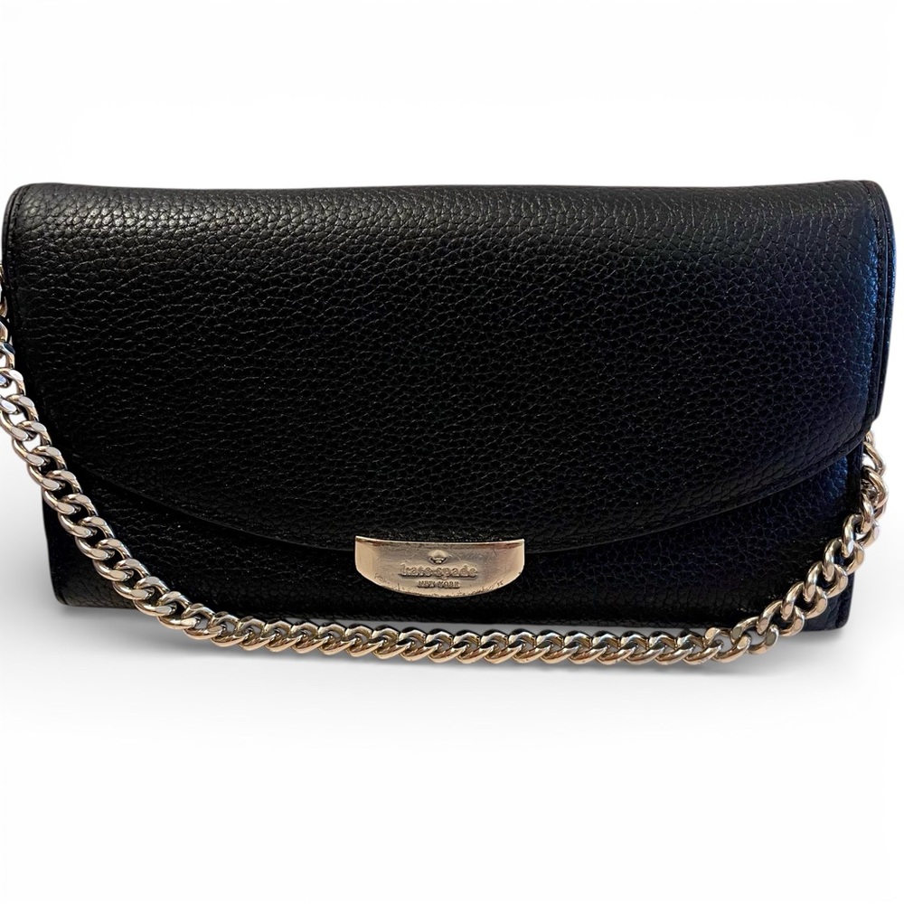❤️ kate spade Black Milou Mulberry Street Chain Strap Clutch Bag